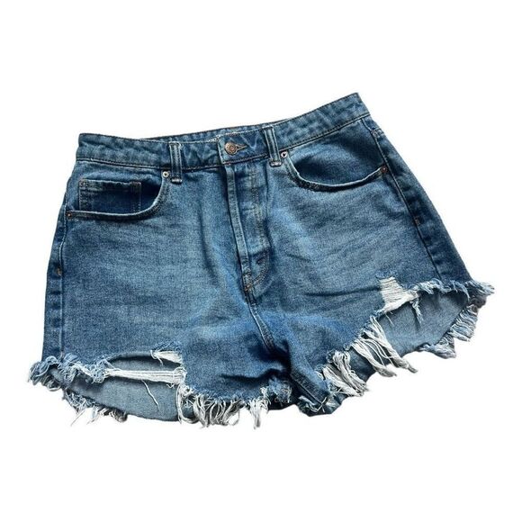 Womens Wild Fable Distressed High Rise Denim Button Fly Cutoff Festival Shorts 8 - Picture 2 of 3